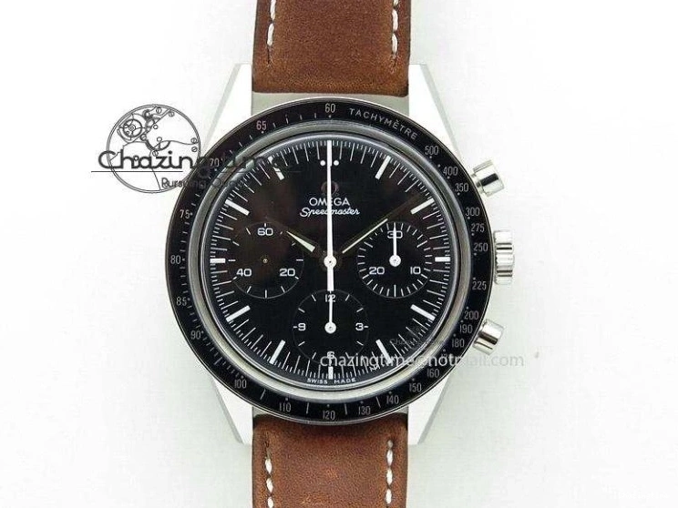 0718 Speedmaster ’57 Co-Axial OMF 1:1 Best Edition White Dial RG Markers On SS Bracelet A Elegant 8144